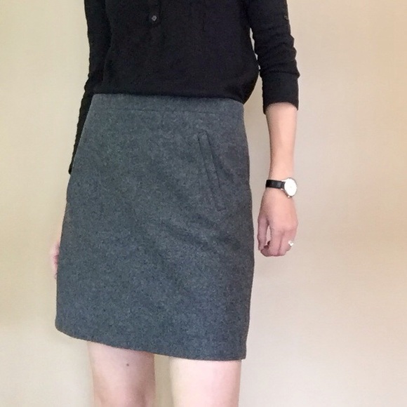 J. Crew wool zip pocket miniskirt, gray, 4 - Picture 2 of 5